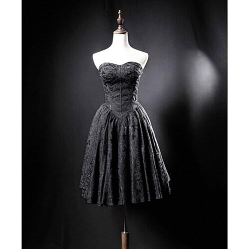 2020 New Arrival Black Lace Party Dress Sweetheart Cocktail Gowns