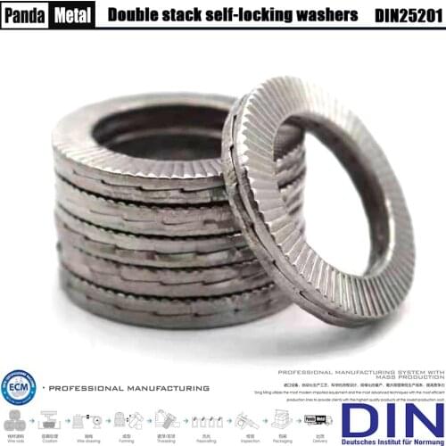 304 stainless steel double stack self-locking washers DIN25201 embossed lock washers NL3NL4NL5NL6NL8NL10NL12NL12NL14NL16-NL30