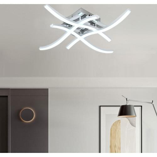 4 Curved Design Board LED Ceiling Lights Modern LED Chandeliers For Living room Bedroom Dining room Kitchen Hallway Ceiling Lamp