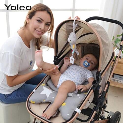 Baby Stroller Accessories Hanging Toy Trolley Rattles Educational Toys Pendant Baby Gutta Percha Hanger Plush Toy with Music