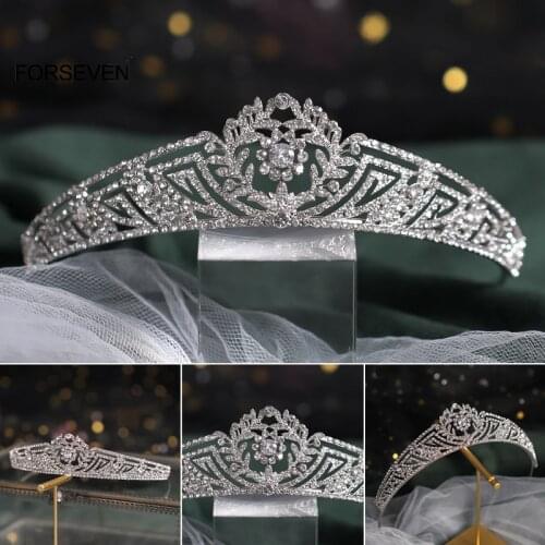 Shiny Bridal Crown Headwear Luxury Metal Rhinestones Inlaid Retro Elegant Headband for Female Wedding Birthday SL