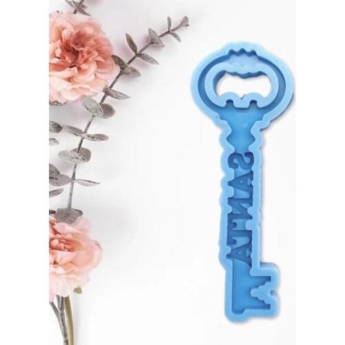 Keychain Silicone Mould DIY Crafts Polymer Jewelry Pendant Making Tool Christmas Theme Key Shape Epoxy Resin Mold