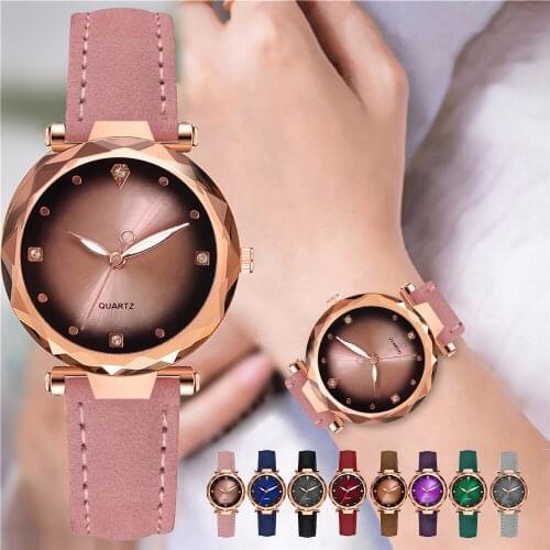 Fashion Luxury Women Gradient Dial Watch Ladies Leather Quartz Wrist Watches Relogio Feminino Dropshipping Clock