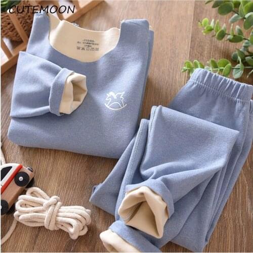 Childrens Pajamas Set Baby Suit Kids Clothes Set Toddler Boys Girls Spring Autumn Cartoon Printing Tops Pants Set Home Wear