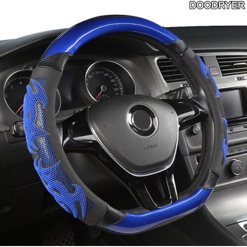 DOODRYER Carbon Fiber Leather Car Steering Wheel Cover For Toyotas Crown S180 S210