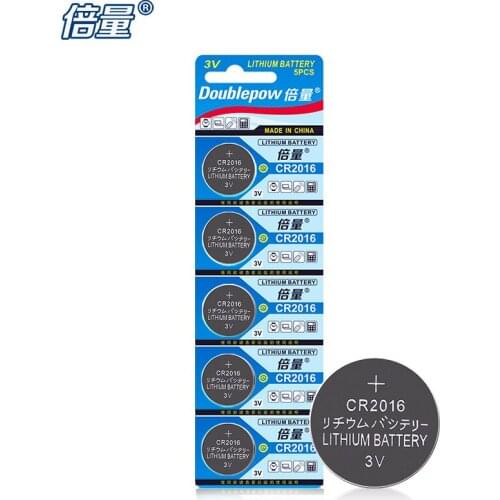 Doublepow 5 grains.. Button battery CR2016 lithium battery 3V, car key remote control, watch universal button battery original