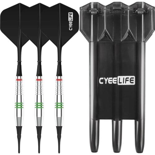 CyeeLife Soft Tip Darts 18g Sliver With Carrying Case and One Piece Flights,Professional Electronic Dart set
