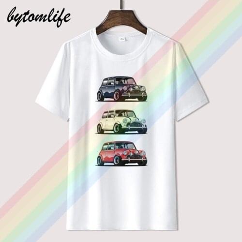 Retro THE ITALIAN TRIO Mini Cooper T Shirt Popular Car Hipster Style T-shirt