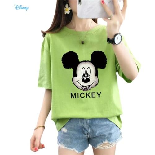 Mickey Vogue T Shirt Women Summer Cotton Tshirts Tees Harajuku Korean Style Graphic Tops Kawaii Female T-shirts 90s Aesthetic