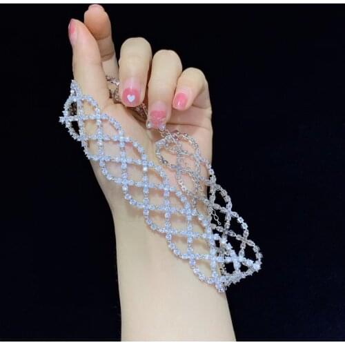 Trendy cubic zircon choker necklace 925 sterling silver hollow out party wedding necklace fine women jewelry free shipping