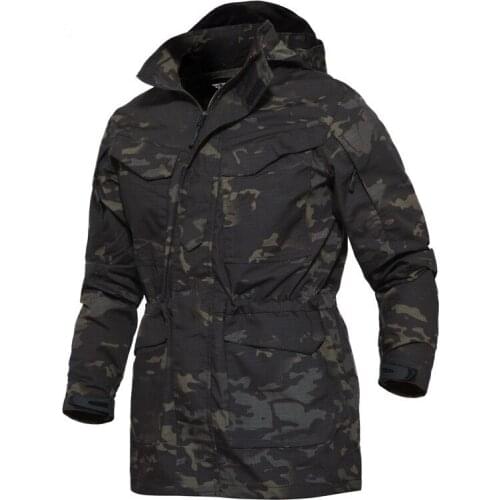 M65 Camouflage Military Tactical Field Jacket Men Spring Waterproof Windbreaker Md-long Pockets Flight Hoodie Army Coat Jacket