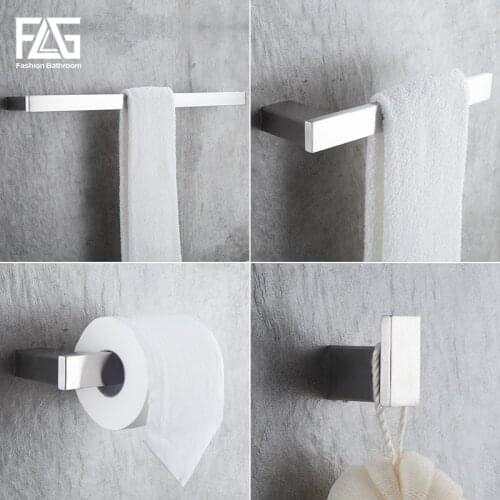 Bath Hardware Sets Nickel Brushed 304 Stainless Steel Next Bathroom Accessories Set Single Towel Bar, Cloth Hook, Paper Holder