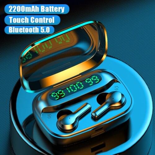 TWS Wireless Bluetooth Earphones with 2200mAh Charging Case HiFi Stereo Wireless Bluetooth Earphone Sports Earbuds For Phone