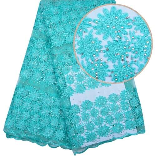 Wholesale Price Stones Lace Fabric 2018 Fashion Beautiful African French Lace Fabric High Quality Nigerian Lace Fabrics 1164