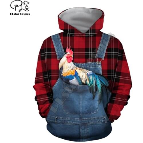 PLstar Cosmos Plaid Baby Chickens 3D Printed Hoodies Sweatshirts Zip Hooded For Men And Women Casual Streetwear Style-C1