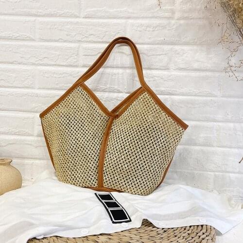 Casual Straw Women Shoulder Bags Woven Handbag Handmade Summer Beach Travel Tote Fashion Exquisite Shopping Bags For Women 2020