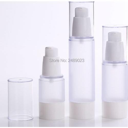 15ml 30ml 50ml Frosted Body Bottles Clear Airless Vacuum Pump Empty for Refill Container Lotion Serum Cosmetic Liquid 10pcs/lot