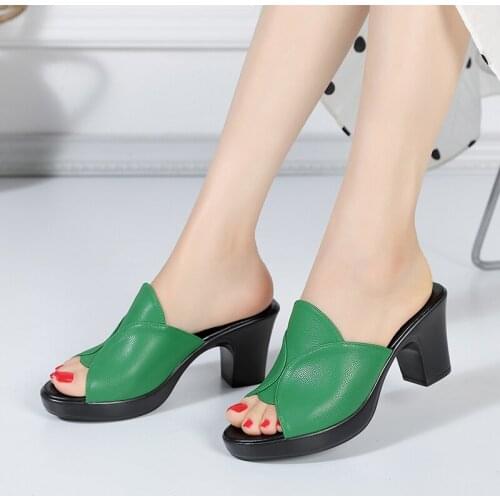 Logoneone Womens Slippers Sandals 2021 Summer 7.5cm High Heels Women Shoes Woman Slippers Summer Sandals Casual Shoes