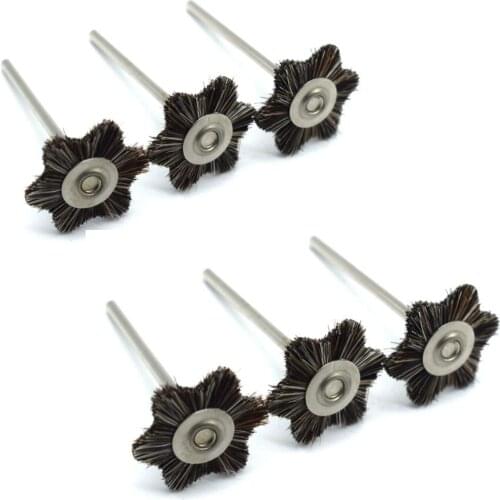 50PCS Hexagonal Flat Brush with 2.35mm Shank Flower Shape Grinding Machine Polishing Cleaning Bristle Wheels