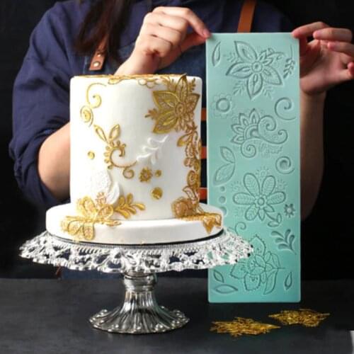 Flower Border Lace Mat Silicone Mold Fondant Mould Cake Decorating Tool Chocolate, Gumpastes Mold, Sugarcraft Kitchenware