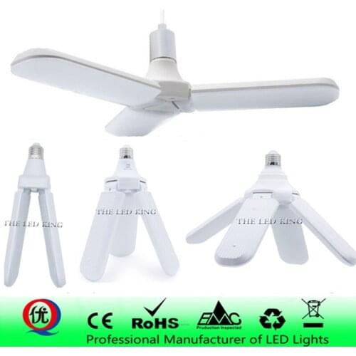 LED Pendant Lights Foldable Fan Blade Bulbs Tubes 45W 60W E27 Super Bright Angle Adjustable Lights&Lighting LED Lamp 6500K