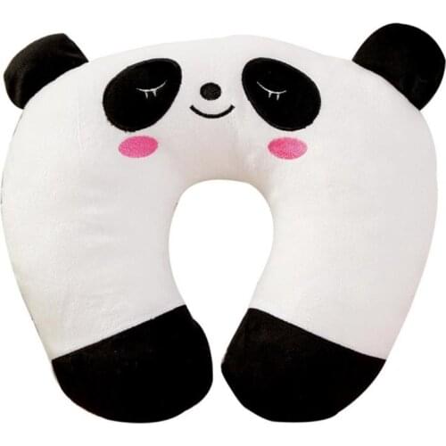 Cute Cartoon Animal Strawberry U-Shaped Neck Pillow Travel Portable Headrest Support Plush Seat Cushion for Airplane Train Chai