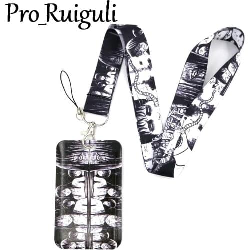 Horror Anime Tomie Lanyard Credit Card ID Holder Bag Student Women Travel Card Cover Badge Car Keychain Decorations