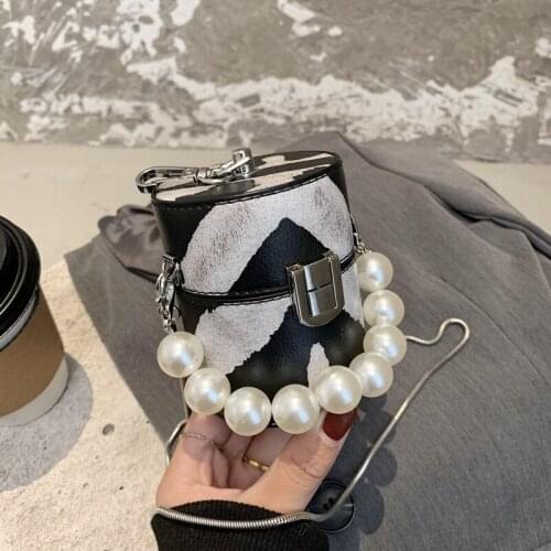 Women Mini Chain Bag Pearl Handle Mini Shoulder Bag Female Party Evening Bag Tote Bag Crossbody Bag Ladies Handbag Pouch