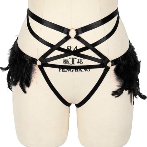 Triangle Shorts Harness Fashion Feathers Sexy Bondage Pastel Goth Wedding Garters Clothes Accessories Charming Erotic Lingerie