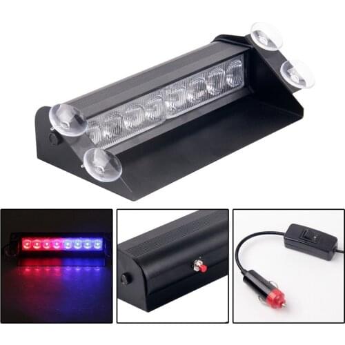 1pcs Car styling Car Led Emergency Dash Strobe Flash Warning Light 12V 8 Led Flashing Lights Red Blue White Amber Police lights