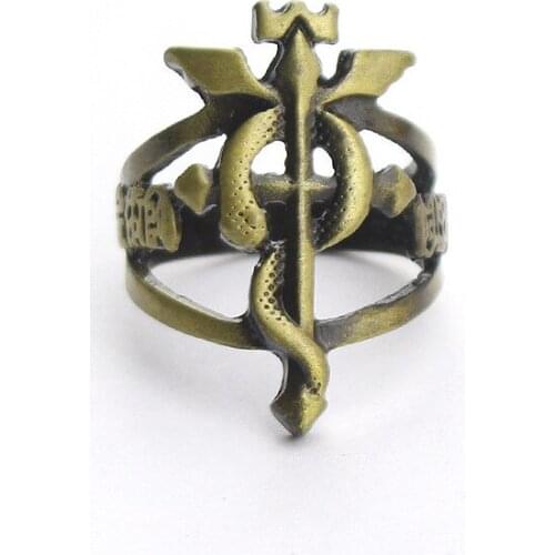 10 Pcs/lot Anime Full Metal Alchemist Rings Toys Cosplay Finger Ring Metal Pendant Toy Gift