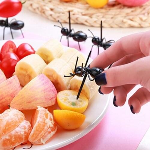 12pcs Ants Fruit Fork Decoration Ant Shape Food Picks Snack Cake Dessert Tableware for Home Kitchen Party Dinner Fruit Pick