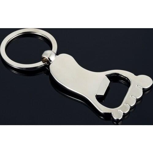 200pcs Foot Shape Bottle Opener With Key ring Barefoot Beer Opener Keychain Novelty Gift Kitchen Tool WA2069