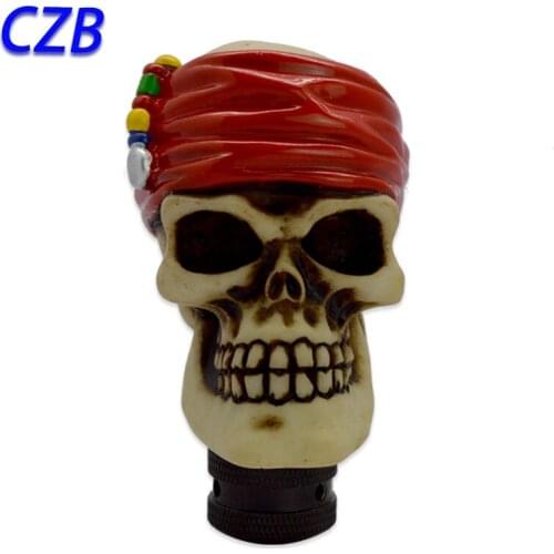 2021 Universal Manual Interior Parts Gear Stick Shift Shifter Lever Knob Pirate red scarf Marches Fast shipping