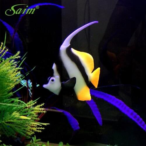 4.7" Saim Simulated Tropical Fish Aquarium Ornaments Acuarios Fish Tank Rubber Artificial Floating Fishes Decoration