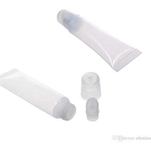 8ml Refillable Clear Empty Lip Gloss Balm Containers Soft Tubes Balm Lip Gloss Bottle Cosmetic Containers Makeup Accessories