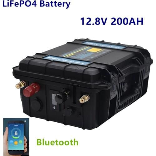 12V 200AH LiFePO4 Battery with Bluetooth BMS 12v lifepo4 battery pack 200ah LiFePO4 Lithium battery with 20A Charger
