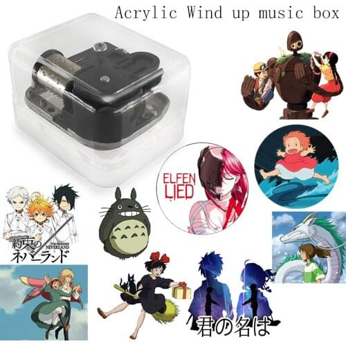 Acrylic wind up Isabella lullaby totoro howl lilium Ponyo music box for anime fans Chirstmas birthday new year children gift