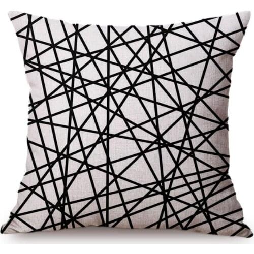 Geometric Stripe Home Sofa Decorative Pillowcase Nordic Simple Black Lines Ripple Wholesale Wedding Gift Sofa Cushion Cover