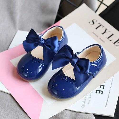 Childrens 2021 Leather Shoes Anti-Slip Solid Color Kids Baby Girls Boys Soft British Party Student Rubber Baby Shoes Sandals