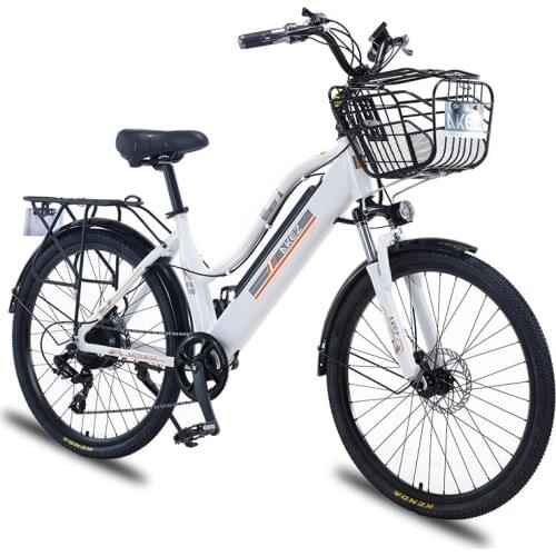 New Electric Bicycle Women Electric Bicycles 36V 350W 35Km/h 26 inch Mountain Electric City Bike With Removable Battery/Basket