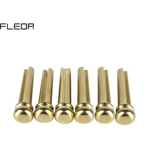 FLEOR 6PCS Brass Bridge Pins Acoustic Guitar Bridge Pins for Guitar Parts