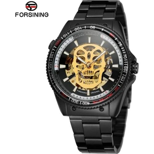 Forsining Fashion Skeleton Mechanical Skull Automatic Mens Luxury Watches Trend Casual Sports Male Wristwatches