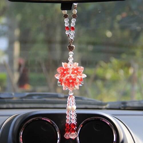 Crystal Pendant Car Rearview Mirror Ornaments Glass Crafts Home Wall Hanging Decor Figurines Car Interior Accessories