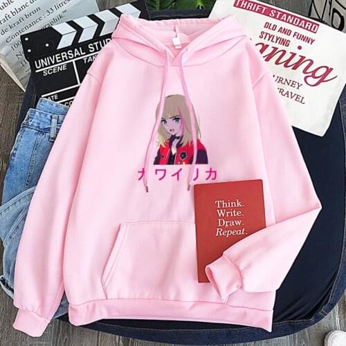 Wonder Egg Priority Anime Hoodies Women Kawai Rika Print Cool Girl Sweatshirt Aesthetic Kawaii Carton Loose Fashion Streetwears