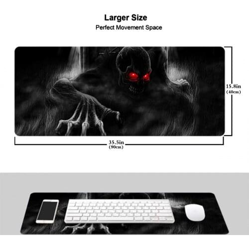Gaming Accessories Dark Horror Skull Rubber Mousepad HD Printing Computer Gamers Mouse Pad XXL90x40cm Keyboard PC Desk Pad