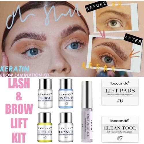 Keratin Brow Lamination Starter Kit Eyelash & Brow Lift Perming Pads Extension Kit Curling Eye lash Glue Wave Lotion Set