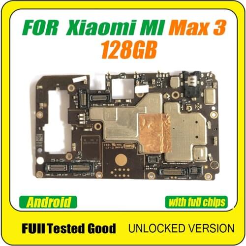 For Xiaomi MI Max 3 Motherboard Original Clean Replaced Mainboard With Full Chips Logic Board Android OS 128G