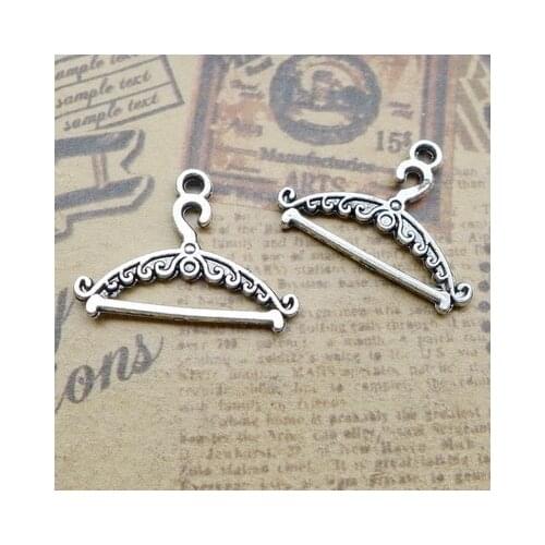 RAINXTAR Fashion Alloy Coat Hanger Charms Metal Connector Charms For Earrings Necklaces Making 17*24mm 50pcs AAC998