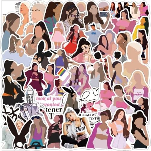 50PCS Ariana Grande Singer Stickers Laptop Guitar Luggage Skateboard Car Waterproof Cool Graffiti Sticker Decal Kid Classic Toys